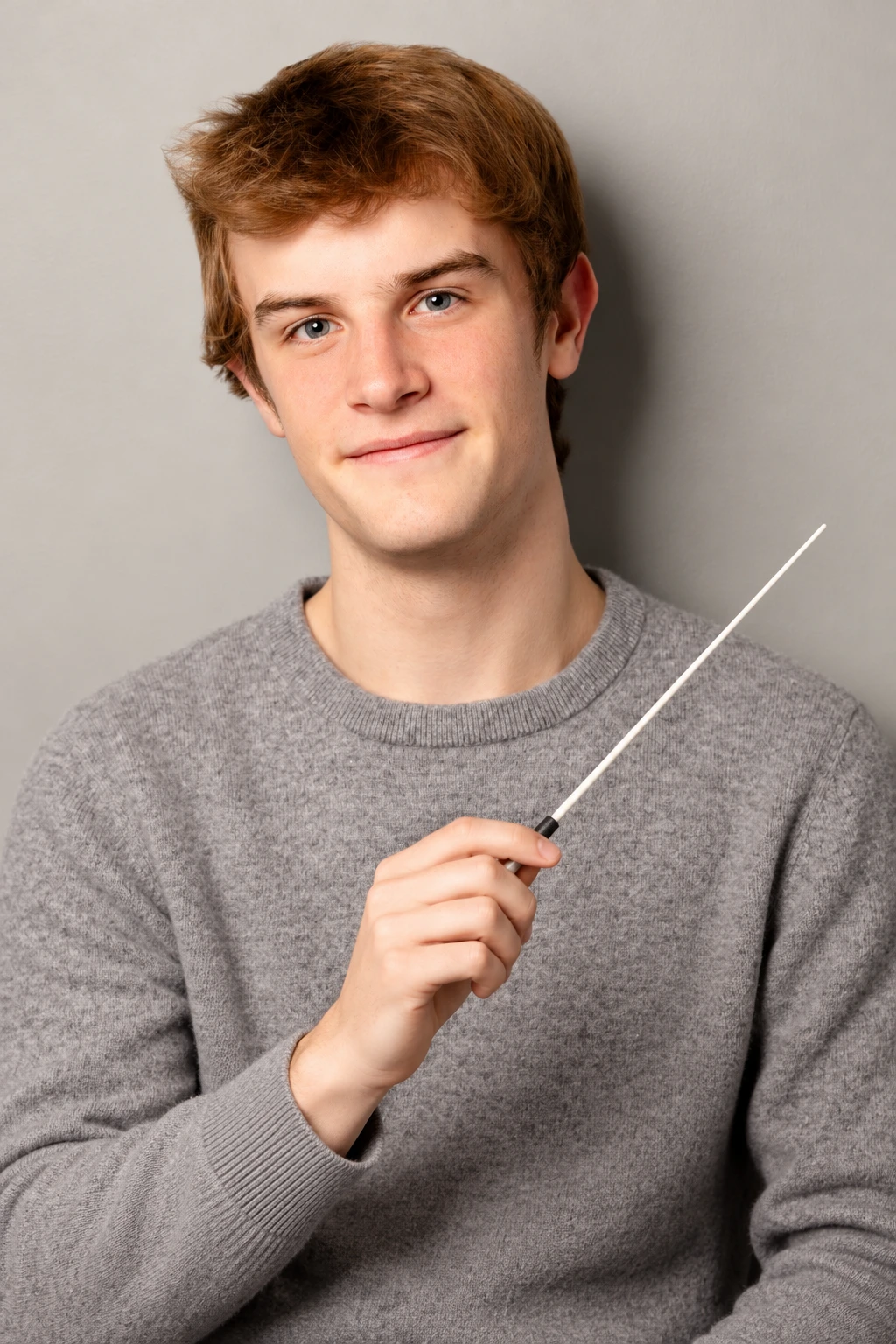 Sullivan Symmes holding a conductor’s baton