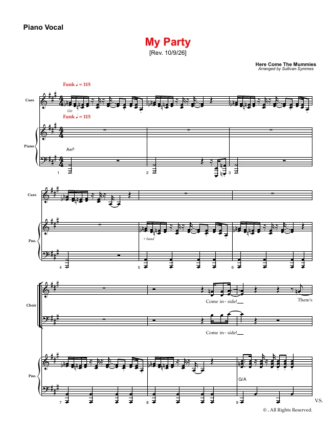 My Party piano vocal score